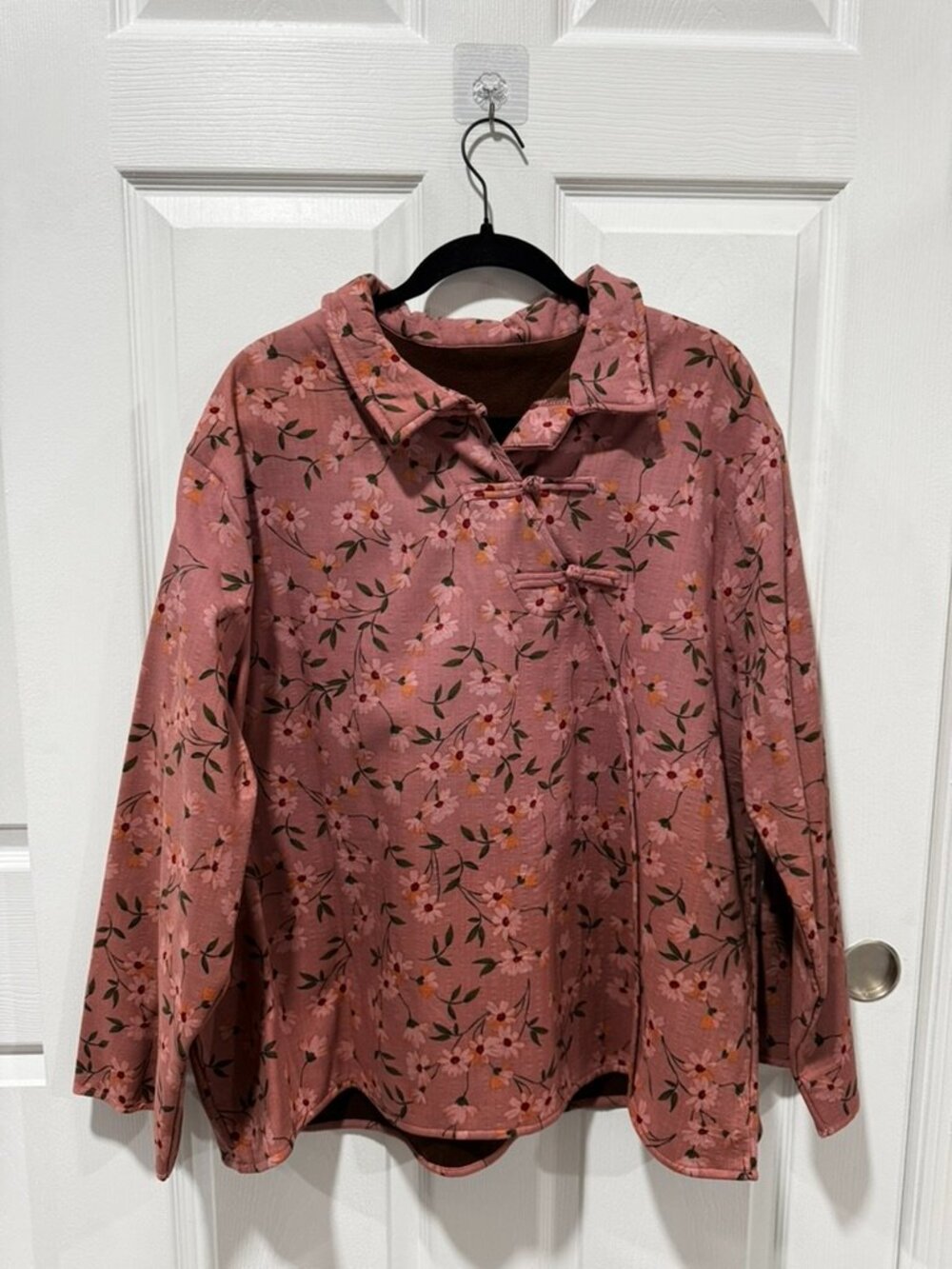 Chinese style Pink floral top 3XL